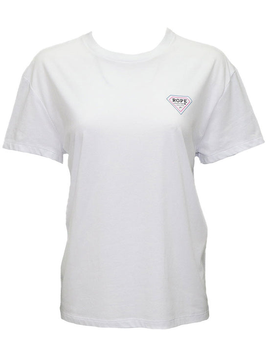 Hooey HT1781WH Womens LIVE BY YOUR OWN RULES RLAG Logo T-Shirt White front view. If you need any assistance with this item or the purchase of this item please call us at five six one seven four eight eight eight zero one Monday through Saturday 10:00a.m EST to 8:00 p.m EST