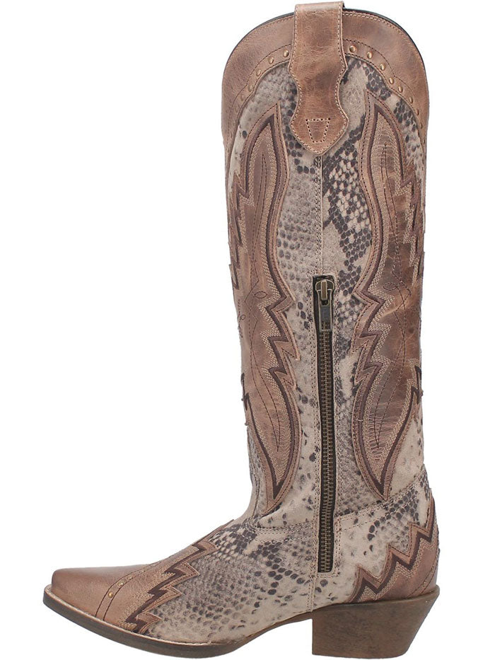 Laredo 52461 Womens SHAWNEE Leather Boot Natural side / front view. If you need any assistance with this item or the purchase of this item please call us at five six one seven four eight eight eight zero one Monday through Saturday 10:00a.m EST to 8:00 p.m EST