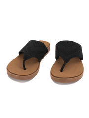 Yellow Box 53994 Womens Feria Flip Flop Sandals Black front view. If you need any assistance with this item or the purchase of this item please call us at five six one seven four eight eight eight zero one Monday through Saturday 10:00a.m EST to 8:00 p.m EST