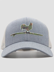 Beach & Barn SURFING ROOSTER CAMO Snapback Hat Grey front view. If you need any assistance with this item or the purchase of this item please call us at five six one seven four eight eight eight zero one Monday through Saturday 10:00a.m EST to 8:00 p.m EST