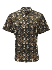 Hooey HT1861CA Mens SOL Short Sleeve Pearl Snap Shirt Camo front view. If you need any assistance with this item or the purchase of this item please call us at five six one seven four eight eight eight zero one Monday through Saturday 10:00a.m EST to 8:00 p.m EST