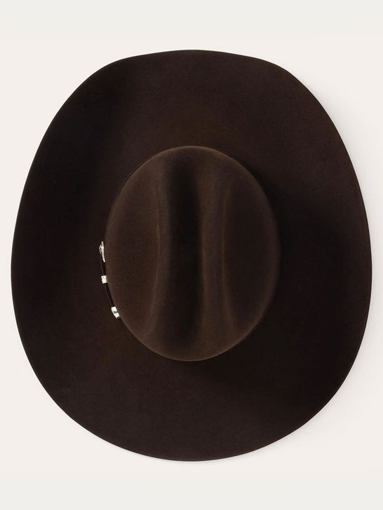 Stetson SFSHAS-724222 SHASTA 10X Premier Felt Western Hat Dark Brown Chocolate view from above. If you need any assistance with this item or the purchase of this item please call us at five six one seven four eight eight eight zero one Monday through Saturday 10:00a.m EST to 8:00 p.m EST