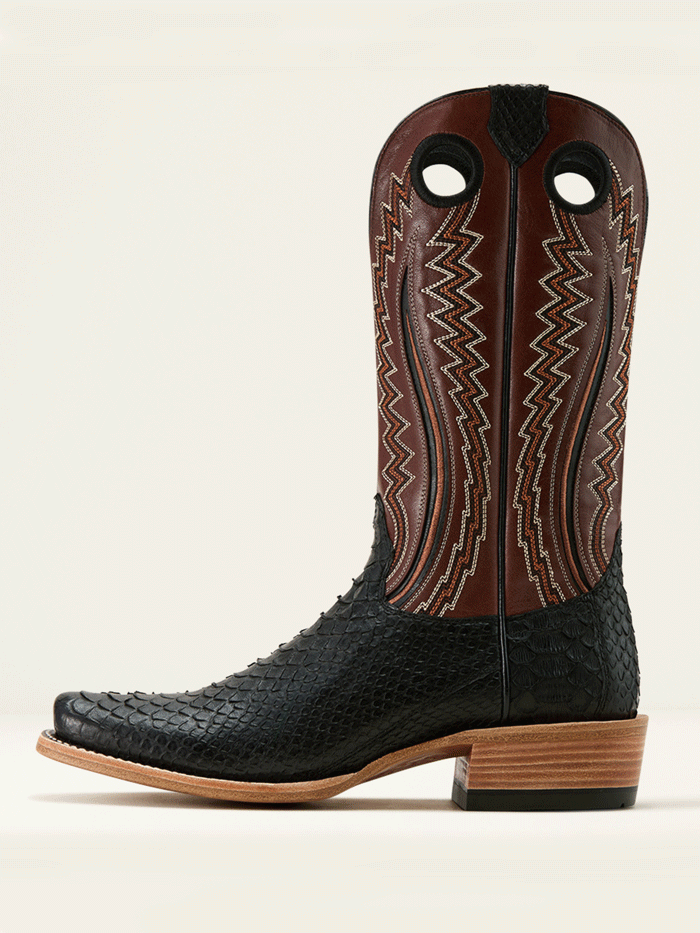 Ariat 10058164 Mens Futurity Streak Python Cowboy Boot Matte Black front and side view. If you need any assistance with this item or the purchase of this item please call us at five six one seven four eight eight eight zero one Monday through Saturday 10:00a.m EST to 8:00 p.m EST