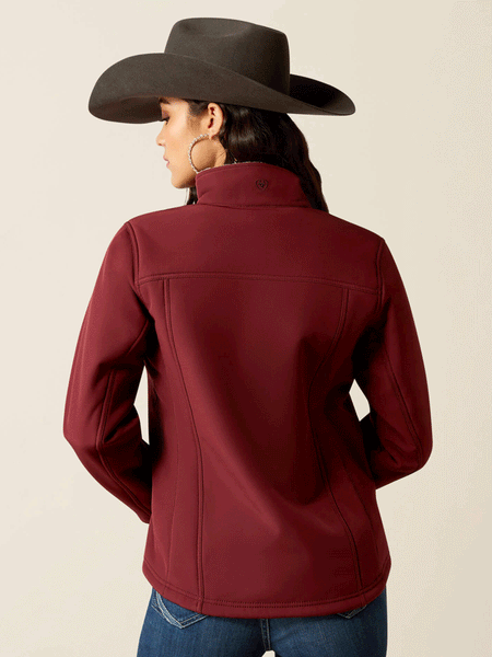 Ariat 10053011 Womens Berber Back Softshell Jacket Tawny Port back view. If you need any assistance with this item or the purchase of this item please call us at five six one seven four eight eight eight zero one Monday through Saturday 10:00a.m EST to 8:00 p.m EST