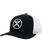 Hooey 2309T-BKWH O-CLASSIC Mid Profile Snapback Trucker Hat White And Black side / front view. If you need any assistance with this item or the purchase of this item please call us at five six one seven four eight eight eight zero one Monday through Saturday 10:00a.m EST to 8:00 p.m EST