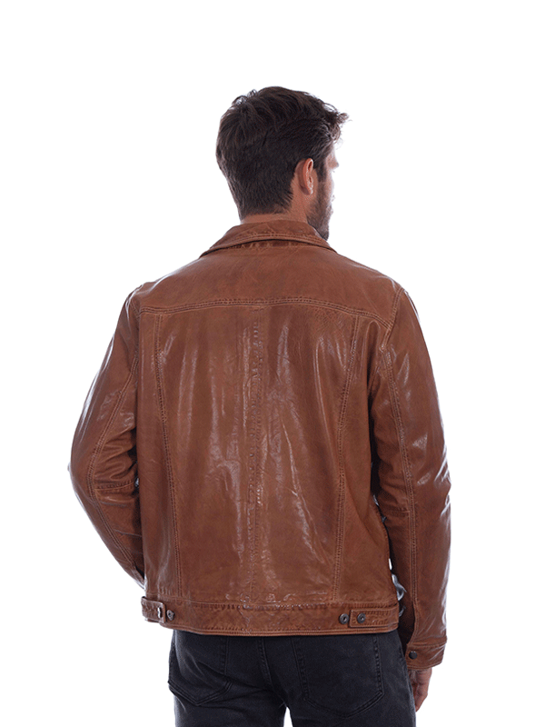 Scully 1055-194 Mens Classic Lamb Leather Jacket Tan front view. If you need any assistance with this item or the purchase of this item please call us at five six one seven four eight eight eight zero one Monday through Saturday 10:00a.m EST to 8:00 p.m EST