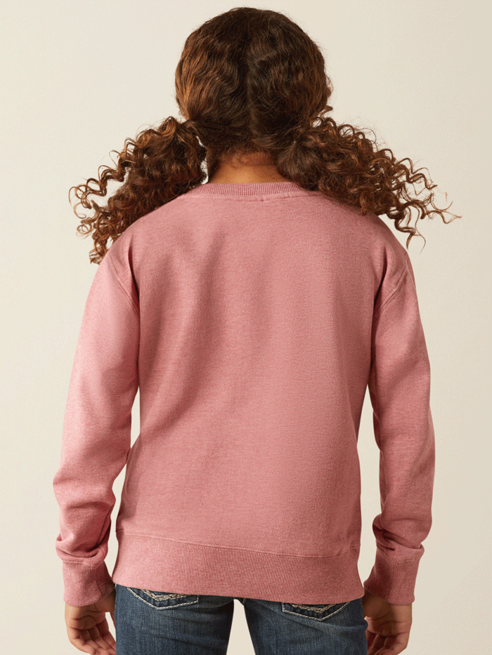 Ariat 10054594 Junior Rider Sweatshirt Rose Wine Heather front view. If you need any assistance with this item or the purchase of this item please call us at five six one seven four eight eight eight zero one Monday through Saturday 10:00a.m EST to 8:00 p.m EST