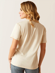 Ariat 10047246 Womens Rancho Rodeo T-Shirt Summer Sand back view. If you need any assistance with this item or the purchase of this item please call us at five six one seven four eight eight eight zero one Monday through Saturday 10:00a.m EST to 8:00 p.m EST
