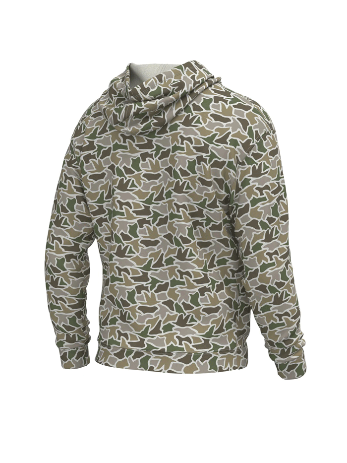 Local Boy Outfitters L1300033-DCC Mens Hilltop Hoodie Duck Camo front view. If you need any assistance with this item or the purchase of this item please call us at five six one seven four eight eight eight zero one Monday through Saturday 10:00a.m EST to 8:00 p.m EST