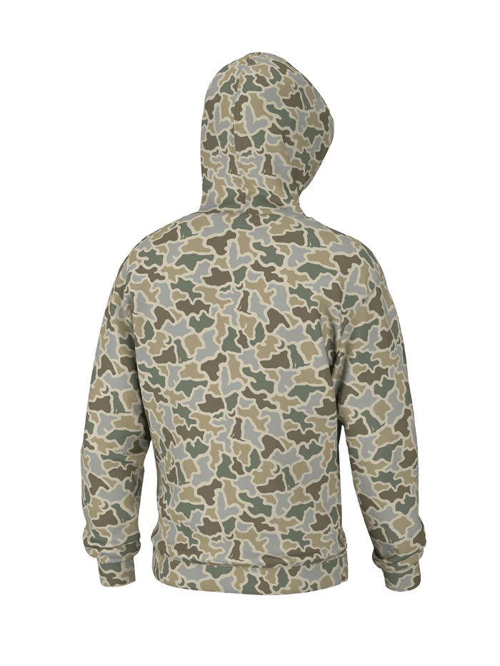 Local Boy Outfitters L1300033-SDMC Mens Hilltop Hoodie Sand Dog & Moon Camo front view. If you need any assistance with this item or the purchase of this item please call us at five six one seven four eight eight eight zero one Monday through Saturday 10:00a.m EST to 8:00 p.m EST