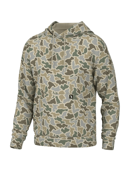 Local Boy Outfitters L1300033-SDMC Mens Hilltop Hoodie Sand Dog & Moon Camo front view. If you need any assistance with this item or the purchase of this item please call us at five six one seven four eight eight eight zero one Monday through Saturday 10:00a.m EST to 8:00 p.m EST