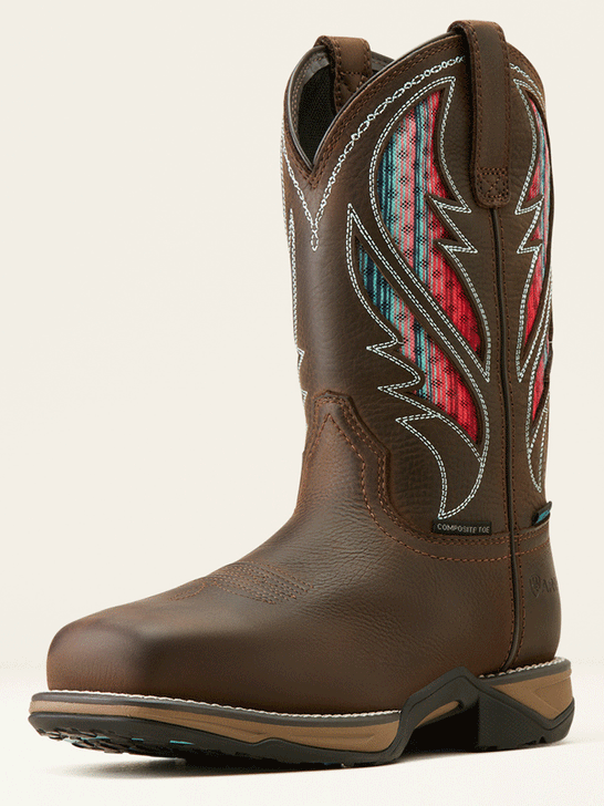 Ariat 10050827 Womens Anthem VentTEK Waterproof Composite Toe Work Boot Dark Brown front and side view. If you need any assistance with this item or the purchase of this item please call us at five six one seven four eight eight eight zero one Monday through Saturday 10:00a.m EST to 8:00 p.m EST