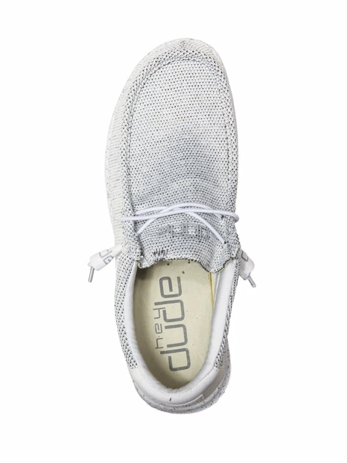 Hey Dude 40019-1KA Mens Wally Sox Shoe Stone White front and side view. If you need any assistance with this item or the purchase of this item please call us at five six one seven four eight eight eight zero one Monday through Saturday 10:00a.m EST to 8:00 p.m EST