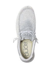 Hey Dude 40019-1KA Mens Wally Sox Shoe Stone White top view from above. If you need any assistance with this item or the purchase of this item please call us at five six one seven four eight eight eight zero one Monday through Saturday 10:00a.m EST to 8:00 p.m EST