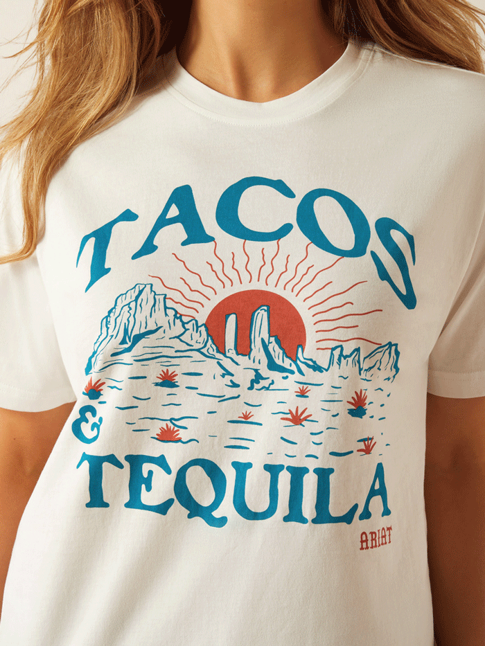 Ariat 10059024 Womens Tacos and Tequila T-Shirt Vanilla Ice front view. If you need any assistance with this item or the purchase of this item please call us at five six one seven four eight eight eight zero one Monday through Saturday 10:00a.m EST to 8:00 p.m EST

