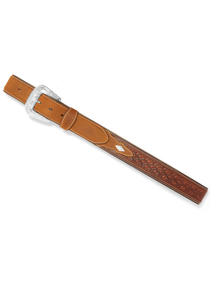 Justin C14185 Mens Diamond Ridge Belt Brown front view. If you need any assistance with this item or the purchase of this item please call us at five six one seven four eight eight eight zero one Monday through Saturday 10:00a.m EST to 8:00 p.m EST