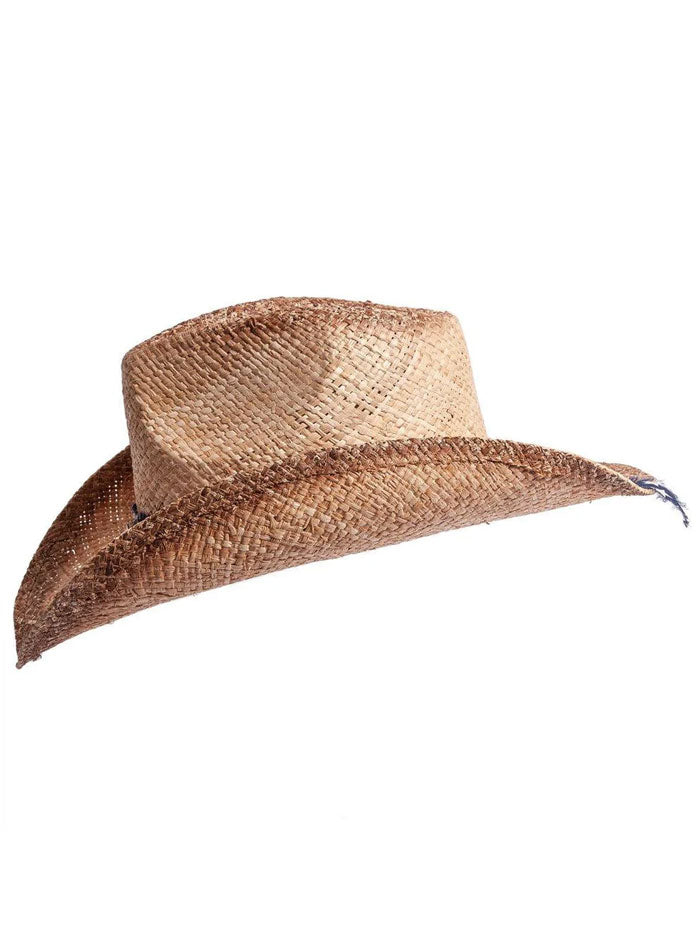 American Hat Makers DUSTY Straw Sun Hat Natural side / front view. If you need any assistance with this item or the purchase of this item please call us at five six one seven four eight eight eight zero one Monday through Saturday 10:00a.m EST to 8:00 p.m EST