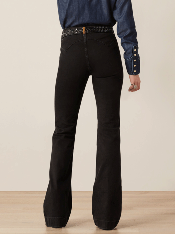 Ariat 10054301 Womens High Rise Dixie Slim Trouser Jeans Valencia Black front view. If you need any assistance with this item or the purchase of this item please call us at five six one seven four eight eight eight zero one Monday through Saturday 10:00a.m EST to 8:00 p.m EST