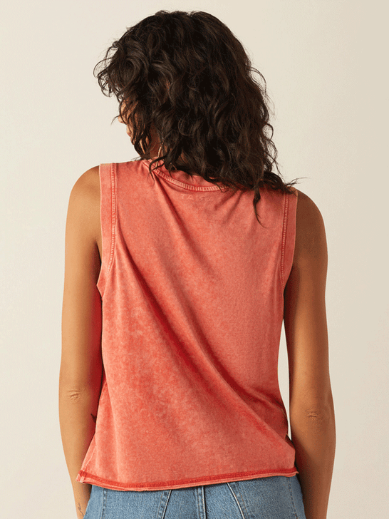 Ariat 10058776 Womens Desert Club Tank Chili back view. If you need any assistance with this item or the purchase of this item please call us at five six one seven four eight eight eight zero one Monday through Saturday 10:00a.m EST to 8:00 p.m EST