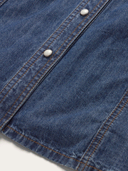 Stetson 11-057-0594-2045 Womens Shirt Dress Dark Blue Denim bottom close up. If you need any assistance with this item or the purchase of this item please call us at five six one seven four eight eight eight zero one Monday through Saturday 10:00a.m EST to 8:00 p.m EST
