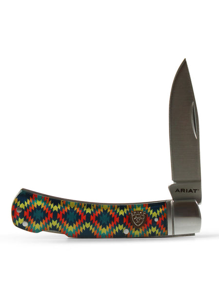 Ariat A710012097 Smooth Blade Knife Multicolor side view. If you need any assistance with this item or the purchase of this item please call us at five six one seven four eight eight eight zero one Monday through Saturday 10:00a.m EST to 8:00 p.m EST