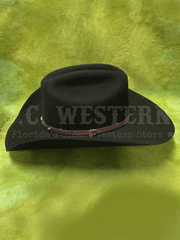 Justin JF0242LNST 2X Lone Star Premium Wool Hat Black left side view. If you need any assistance with this item or the purchase of this item please call us at five six one seven four eight eight eight zero one Monday through Saturday 10:00a.m EST to 8:00 p.m EST