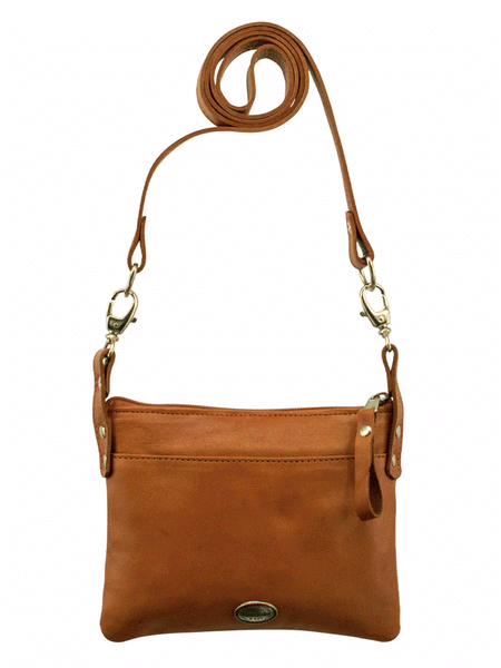 American West 6415884 Ladies Friendship Arrows Trail Rider Hip Crossbody Bag Natural Tan back view. If you need any assistance with this item or the purchase of this item please call us at five six one seven four eight eight eight zero one Monday through Saturday 10:00a.m EST to 8:00 p.m EST
