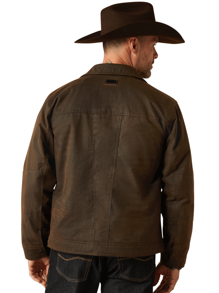 Ariat 10052962 Mens Relentless Longview Waxed Cotton Jacket Dark Brown front. If you need any assistance with this item or the purchase of this item please call us at five six one seven four eight eight eight zero one Monday through Saturday 10:00a.m EST to 8:00 p.m EST
