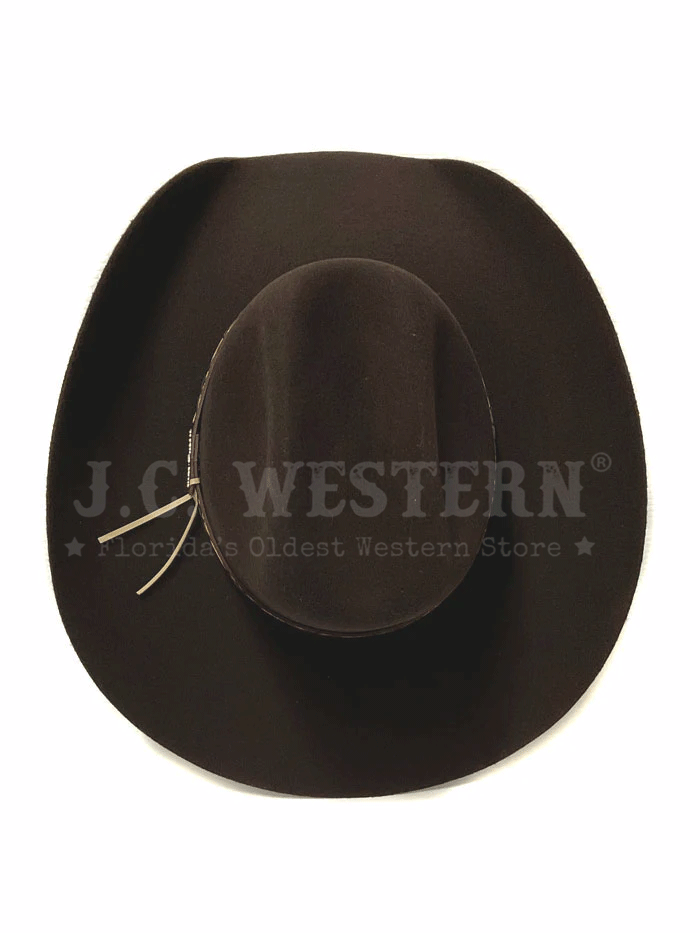 Resistol RWAMSK-304122 Jason Aldean Collection Amarillo Sky Felt Hat Chocolate front and side view. If you need any assistance with this item or the purchase of this item please call us at five six one seven four eight eight eight zero one Monday through Saturday 10:00a.m EST to 8:00 p.m EST