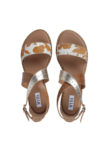 Myra Bag S-4890 Womens Podgy Sandals Tan view from above. If you need any assistance with this item or the purchase of this item please call us at five six one seven four eight eight eight zero one Monday through Saturday 10:00a.m EST to 8:00 p.m EST