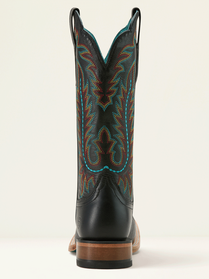 Ariat 10061180 Womens Frontier Tilly Western Boot Obsidian Black front and side view. If you need any assistance with this item or the purchase of this item please call us at five six one seven four eight eight eight zero one Monday through Saturday 10:00a.m EST to 8:00 p.m EST