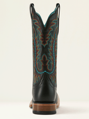 Ariat 10061180 Womens Frontier Tilly Western Boot Obsidian Black back view. If you need any assistance with this item or the purchase of this item please call us at five six one seven four eight eight eight zero one Monday through Saturday 10:00a.m EST to 8:00 p.m EST