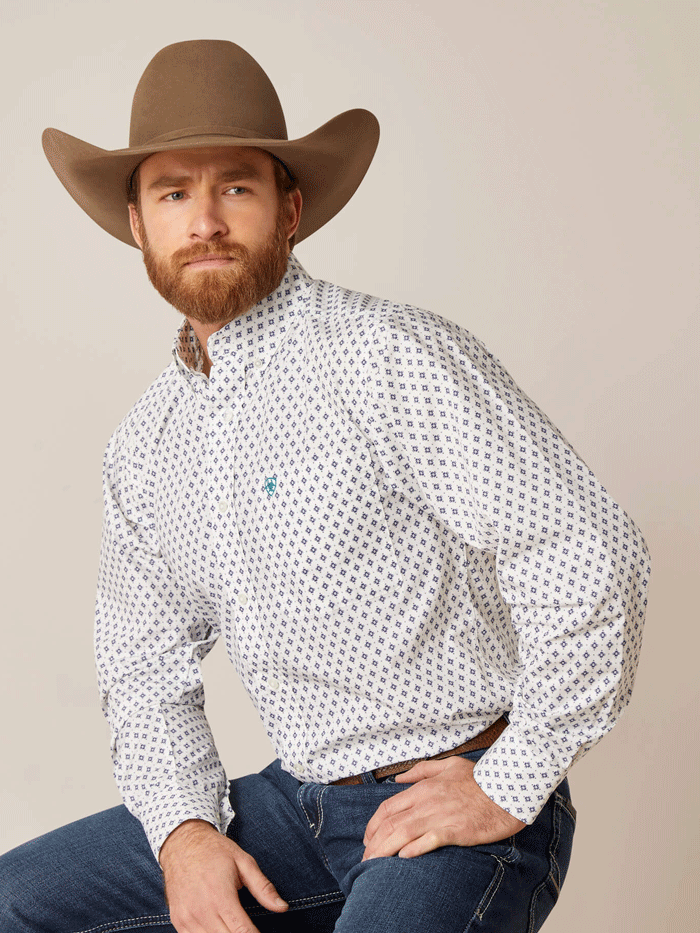 Western Shirt - Classic Solid Men - White Horse Color White Size 2XL