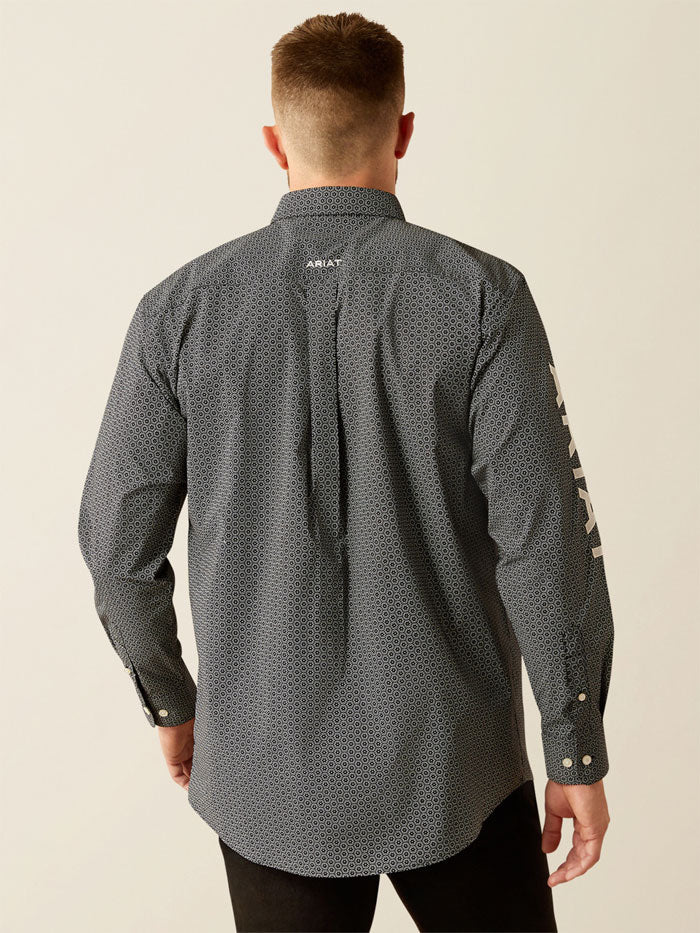 Ariat 10058960 Mens Team Fowler Classic Fit Shirt Black front view. If you need any assistance with this item or the purchase of this item please call us at five six one seven four eight eight eight zero one Monday through Saturday 10:00a.m EST to 8:00 p.m EST
