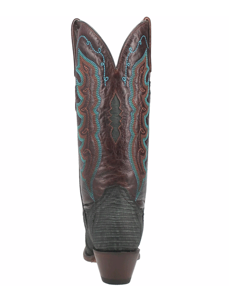 Dan Post DP3007 Womens Drifter Lizard Boots Turquoise back view. If you need any assistance with this item or the purchase of this item please call us at five six one seven four eight eight eight zero one Monday through Saturday 10:00a.m EST to 8:00 p.m EST