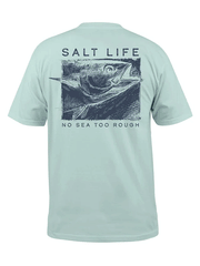 Salt Life SLM11190-FREMI Mens Resurface Short Sleeve Pocket Tee Fresh Mint back view. If you need any assistance with this item or the purchase of this item please call us at five six one seven four eight eight eight zero one Monday through Saturday 10:00a.m EST to 8:00 p.m EST

