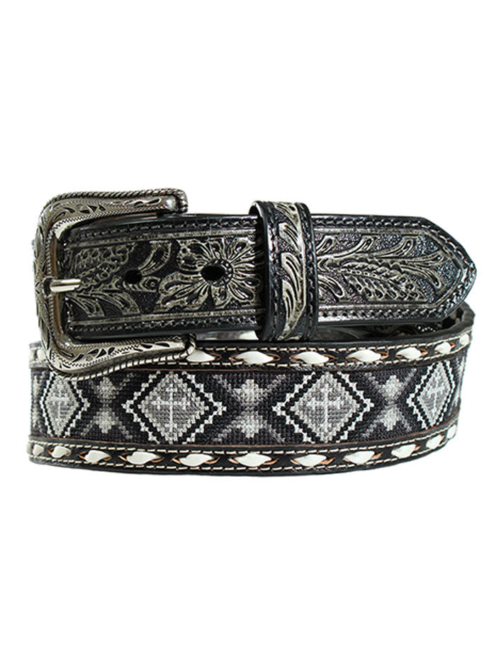 Nocona N210005501 Beaded Cross Belt Black front view. If you need any assistance with this item or the purchase of this item please call us at five six one seven four eight eight eight zero one Monday through Saturday 10:00a.m EST to 8:00 p.m EST