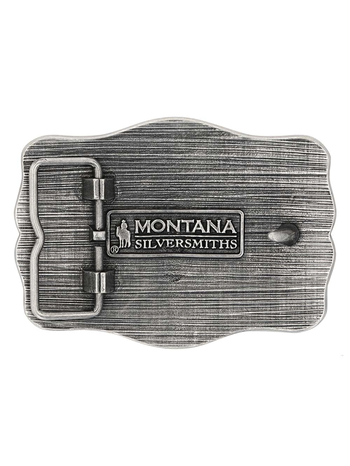 Montana Silversmiths A930 Ropin’ Ready Longhorn Attitude Buckle Silver front view. If you need any assistance with this item or the purchase of this item please call us at five six one seven four eight eight eight zero one Monday through Saturday 10:00a.m EST to 8:00 p.m EST