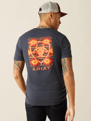 Ariat 10052573 Mens Eagle Rock T-Shirt Navy Heather back view. If you need any assistance with this item or the purchase of this item please call us at five six one seven four eight eight eight zero one Monday through Saturday 10:00a.m EST to 8:00 p.m EST