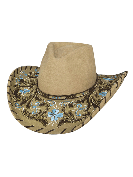 Bullhide ALWAYS ON MY MIND 0631CA Womens Fashion Felt Collection Hat Camel Tan front and side view. If you need any assistance with this item or the purchase of this item please call us at five six one seven four eight eight eight zero one Monday through Saturday 10:00a.m EST to 8:00 p.m EST