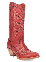 Dan Post DP7021 Womens MESA Snip Toe Leather Boot Red front and side view. If you need any assistance with this item or the purchase of this item please call us at five six one seven four eight eight eight zero one Monday through Saturday 10:00a.m EST to 8:00 p.m EST
