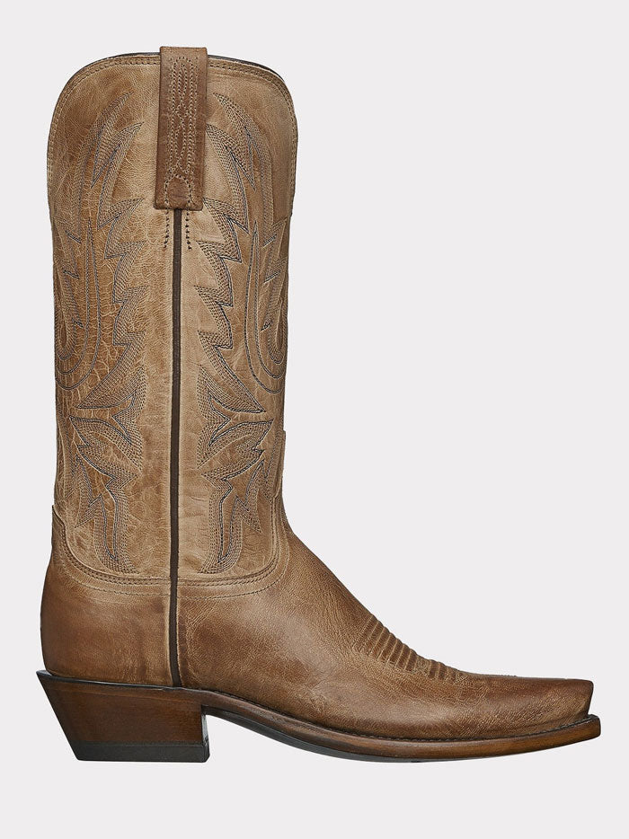 Lucchese N4540.54 Womens SAVANNAH Western Boot Tan side / front view. If you need any assistance with this item or the purchase of this item please call us at five six one seven four eight eight eight zero one Monday through Saturday 10:00a.m EST to 8:00 p.m EST