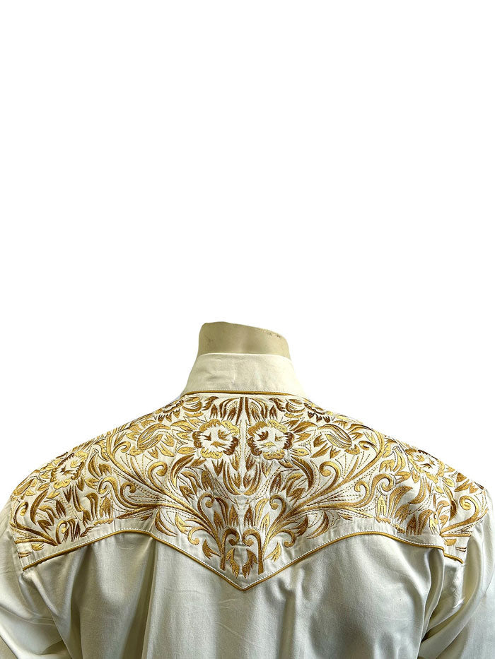Rockmount 6859-IG Mens Vintage Tooling Embroidered Western Shirt Ivory J.C. Western Wear Rockmount 6859-IG Mens Vintage Tooling Embroidered Western Shirt Ivory J.C. Western Wear