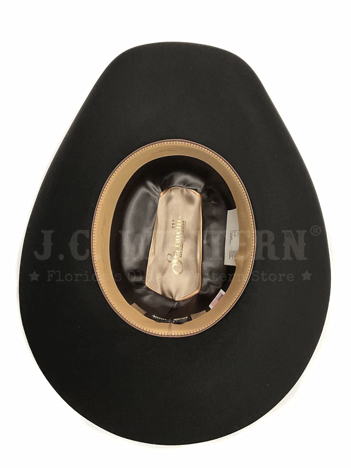 Serratelli IMPERIAL Pure Beaver Western Hat Black side and front view. If you need any assistance with this item or the purchase of this item please call us at five six one seven four eight eight eight zero one Monday through Saturday 10:00a.m EST to 8:00 p.m EST
