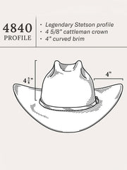 Stetson SFEPTN-484007 El Patron 30X Premier Felt Hat Black profile guide. If you need any assistance with this item or the purchase of this item please call us at five six one seven four eight eight eight zero one Monday through Saturday 10:00a.m EST to 8:00 p.m EST