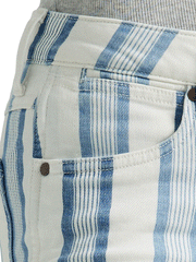 Wrangler 112344590 Womens Retro Bailey High Rise Flare Jean Gabby close up view of front pocket. If you need any assistance with this item or the purchase of this item please call us at five six one seven four eight eight eight zero one Monday through Saturday 10:00a.m EST to 8:00 p.m EST