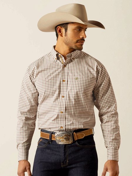 Ariat 10052342 Mens Pro Series Sultan Classic Fit Shirt Off White Natural front view. If you need any assistance with this item or the purchase of this item please call us at five six one seven four eight eight eight zero one Monday through Saturday 10:00a.m EST to 8:00 p.m EST