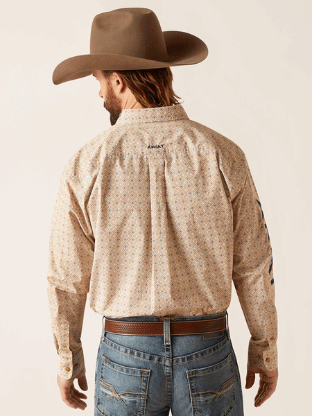 Ariat 10047353 Mens Team Conrad Classic Fit Shirt Tan back view. If you need any assistance with this item or the purchase of this item please call us at five six one seven four eight eight eight zero one Monday through Saturday 10:00a.m EST to 8:00 p.m EST