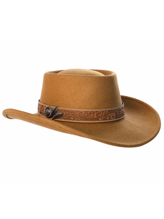 Silverado KRISTI Crushable Wool Western Hat Mustard Gold side / front view. If you need any assistance with this item or the purchase of this item please call us at five six one seven four eight eight eight zero one Monday through Saturday 10:00a.m EST to 8:00 p.m EST