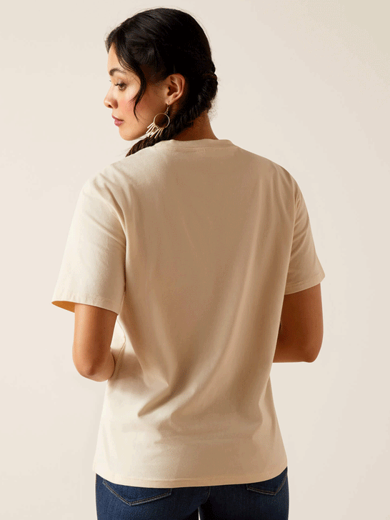 Ariat 10048583 Womens Desert Dreaming T-Shirt Natural back view. If you need any assistance with this item or the purchase of this item please call us at five six one seven four eight eight eight zero one Monday through Saturday 10:00a.m EST to 8:00 p.m EST